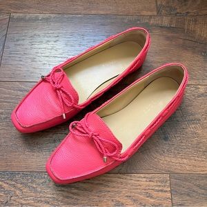 Talbots Magenta Becca Tie Slip-On Leather Driving Loafers - Size 8M | Barbiecore